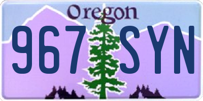OR license plate 967SYN