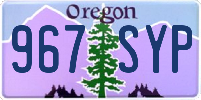 OR license plate 967SYP