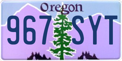 OR license plate 967SYT