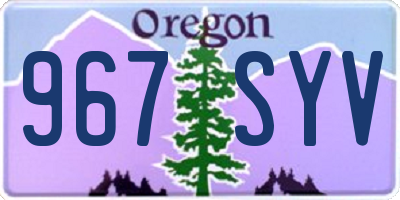 OR license plate 967SYV