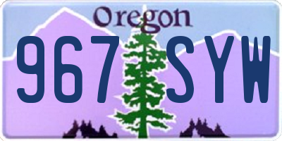 OR license plate 967SYW