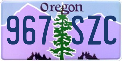 OR license plate 967SZC