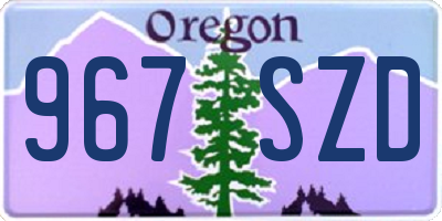 OR license plate 967SZD