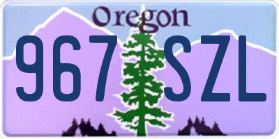 OR license plate 967SZL