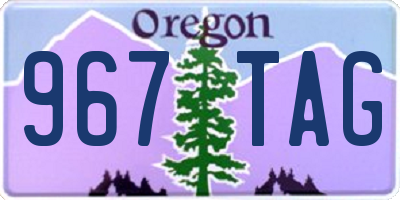 OR license plate 967TAG