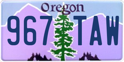 OR license plate 967TAW