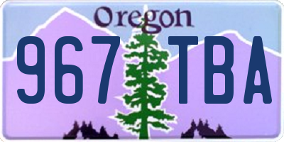 OR license plate 967TBA