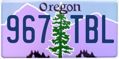 OR license plate 967TBL