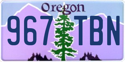 OR license plate 967TBN