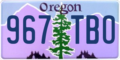 OR license plate 967TBO