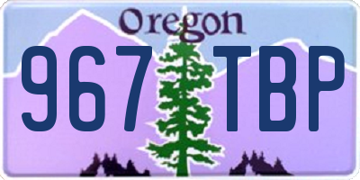 OR license plate 967TBP
