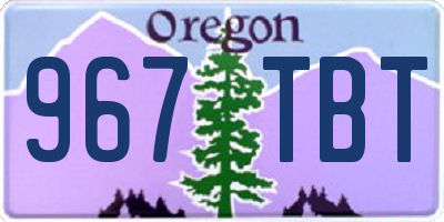 OR license plate 967TBT