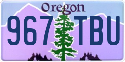 OR license plate 967TBU