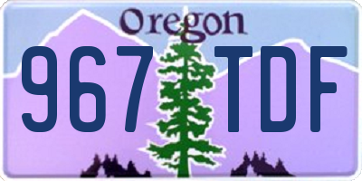 OR license plate 967TDF