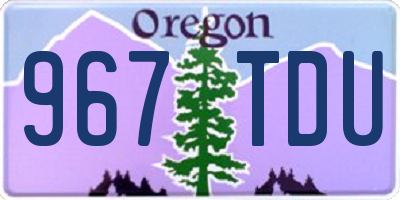 OR license plate 967TDU