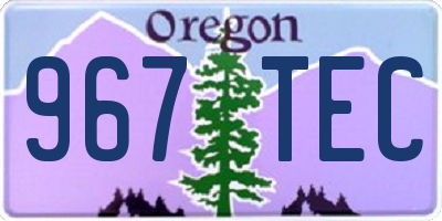 OR license plate 967TEC