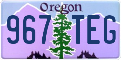 OR license plate 967TEG