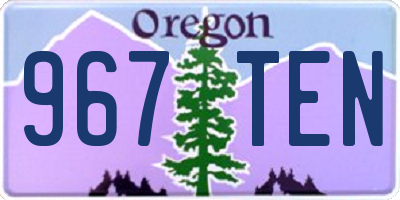 OR license plate 967TEN