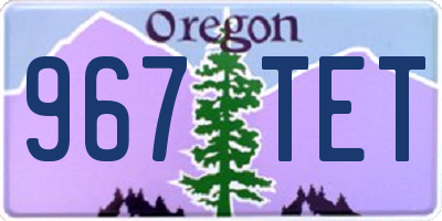 OR license plate 967TET