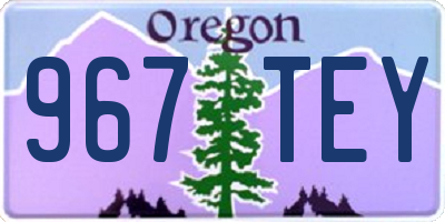 OR license plate 967TEY