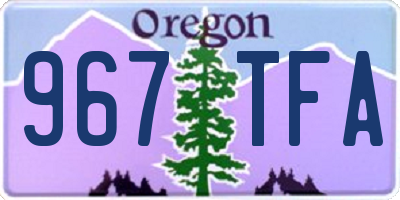 OR license plate 967TFA