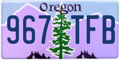 OR license plate 967TFB