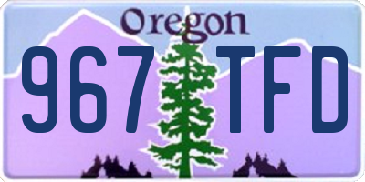 OR license plate 967TFD