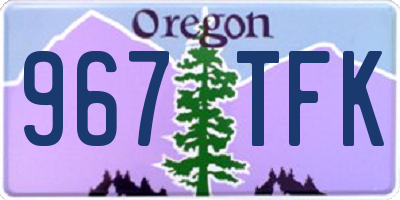 OR license plate 967TFK