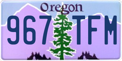 OR license plate 967TFM