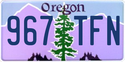 OR license plate 967TFN