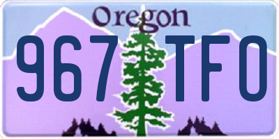 OR license plate 967TFO