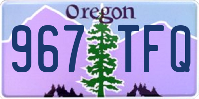 OR license plate 967TFQ