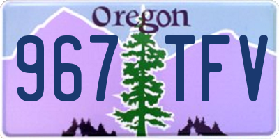 OR license plate 967TFV