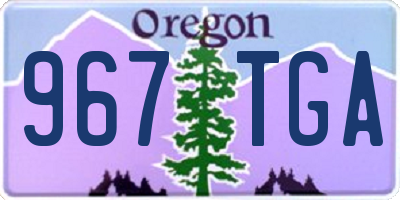 OR license plate 967TGA