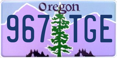 OR license plate 967TGE