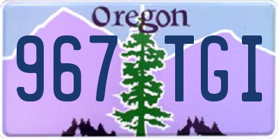OR license plate 967TGI