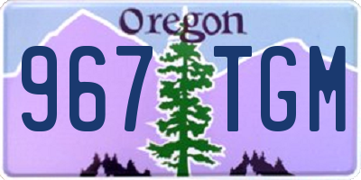 OR license plate 967TGM
