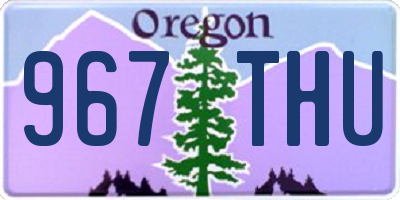 OR license plate 967THU