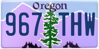 OR license plate 967THW