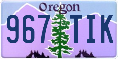 OR license plate 967TIK