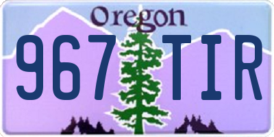 OR license plate 967TIR