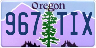 OR license plate 967TIX