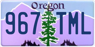 OR license plate 967TML
