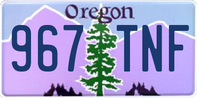 OR license plate 967TNF