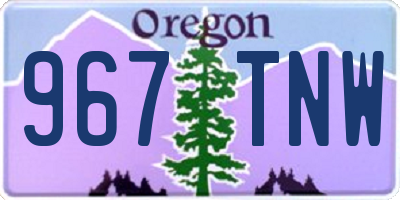 OR license plate 967TNW