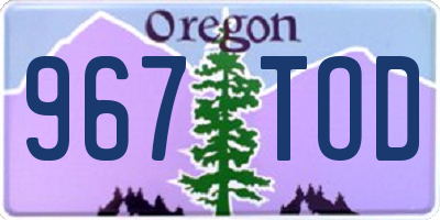 OR license plate 967TOD
