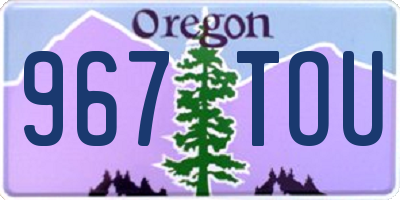 OR license plate 967TOU