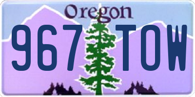 OR license plate 967TOW