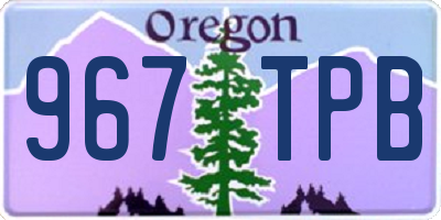 OR license plate 967TPB