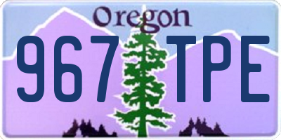 OR license plate 967TPE